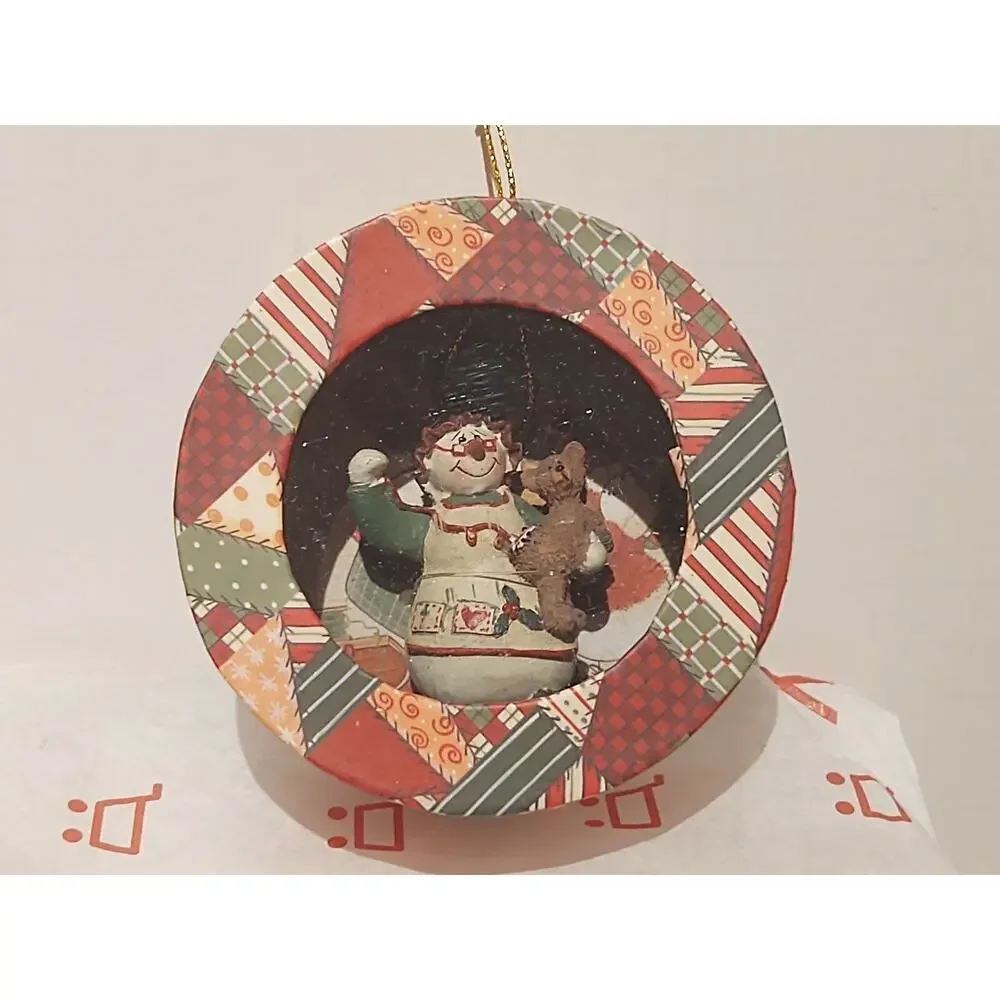 Crazy Mountain Ornament - Snowman with Teddy Bear
